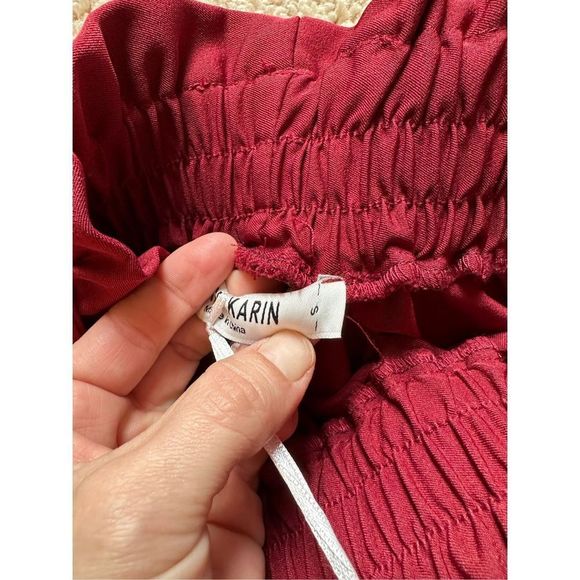 Grace Karin NWT High Waisted Paper-bag Trousers Cabernet - Picture 4 of 8